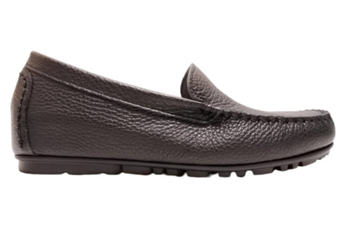 【PRETA flex P1101 ブラック】本革レザープレーンモカシンシューズ